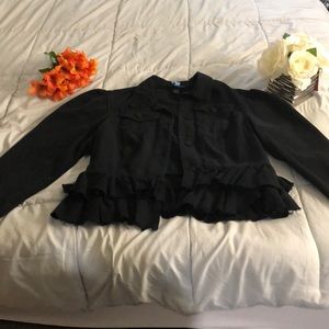 Black Peplum Jean Jacket